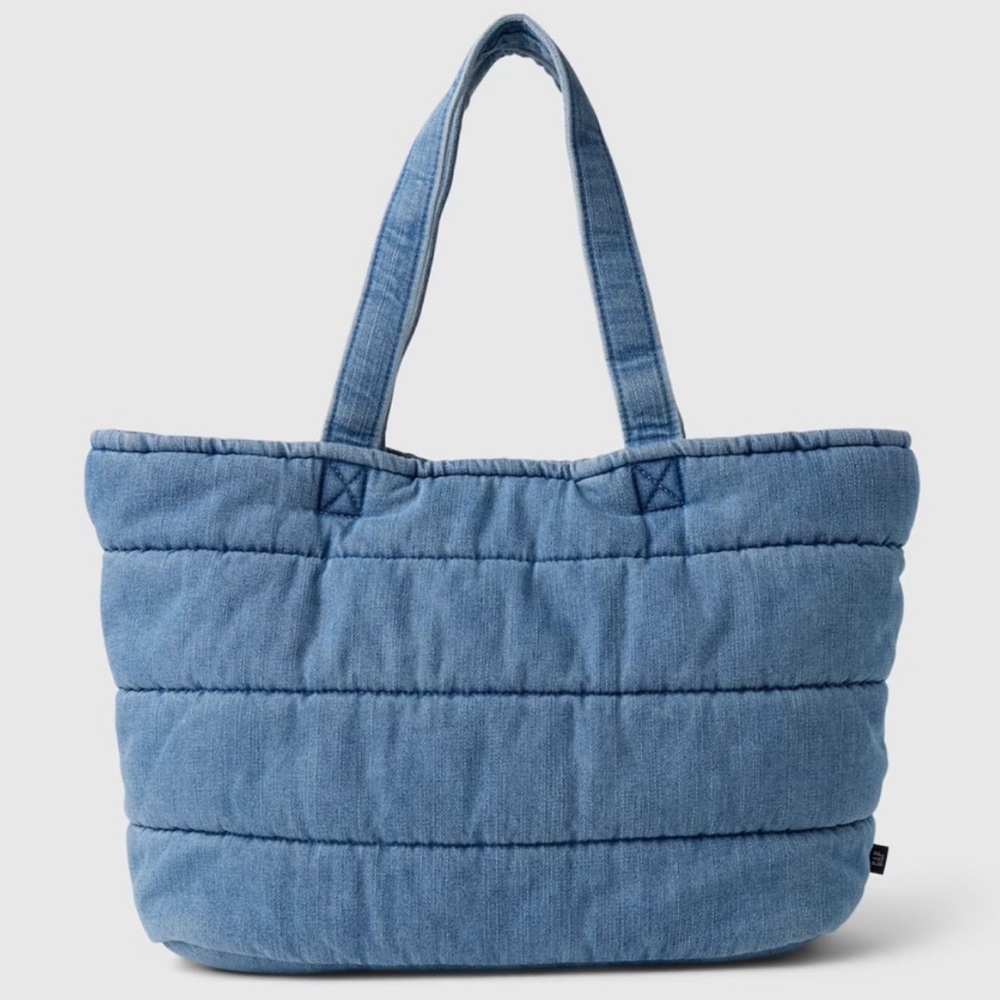 GAP Blue Quilted Tote Bag